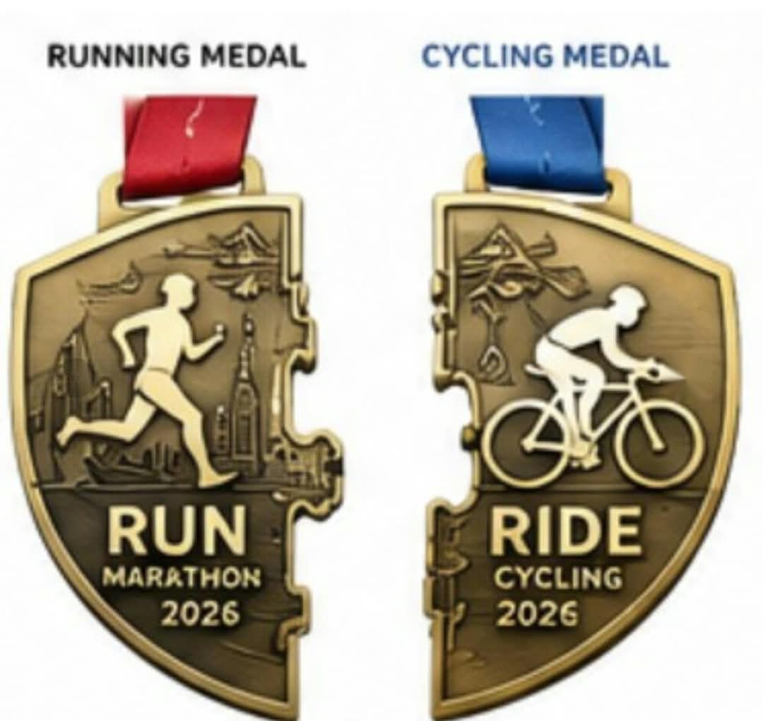 FUN Run & Ride 2026 finisher medals for Fun Run and Fun Ride
