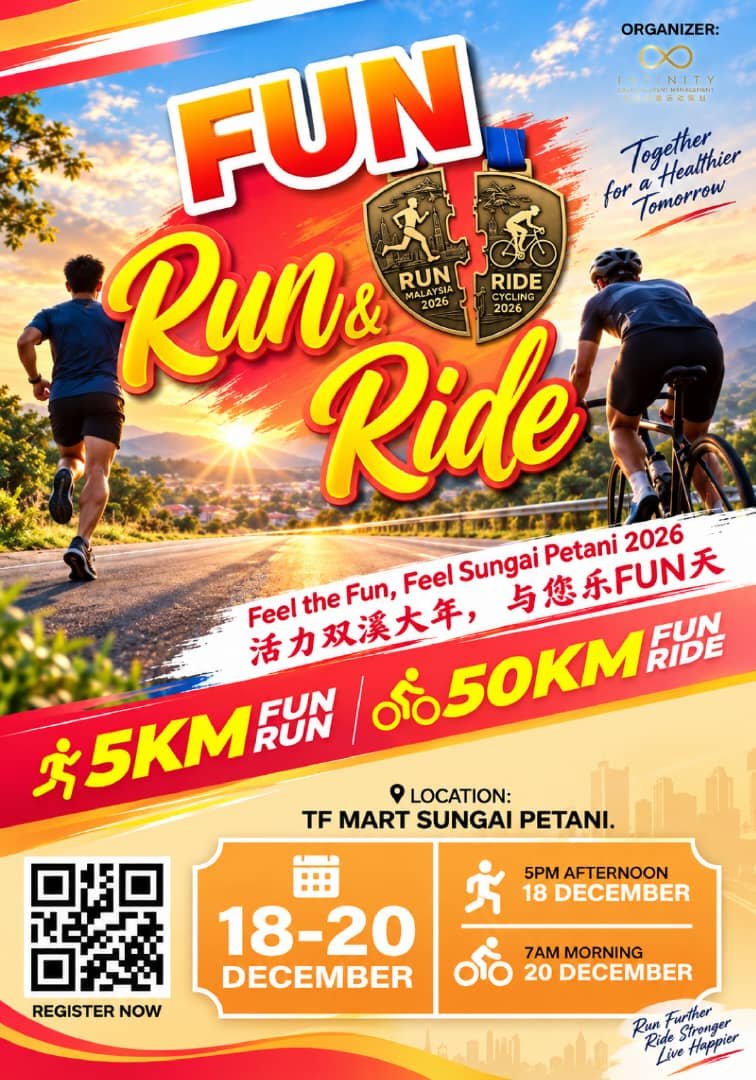 FUN Run & Ride 2026 — 5KM Fun Run and 50KM Fun Ride, 18–20 December 2026, TF Value - Mart Sungai Petani