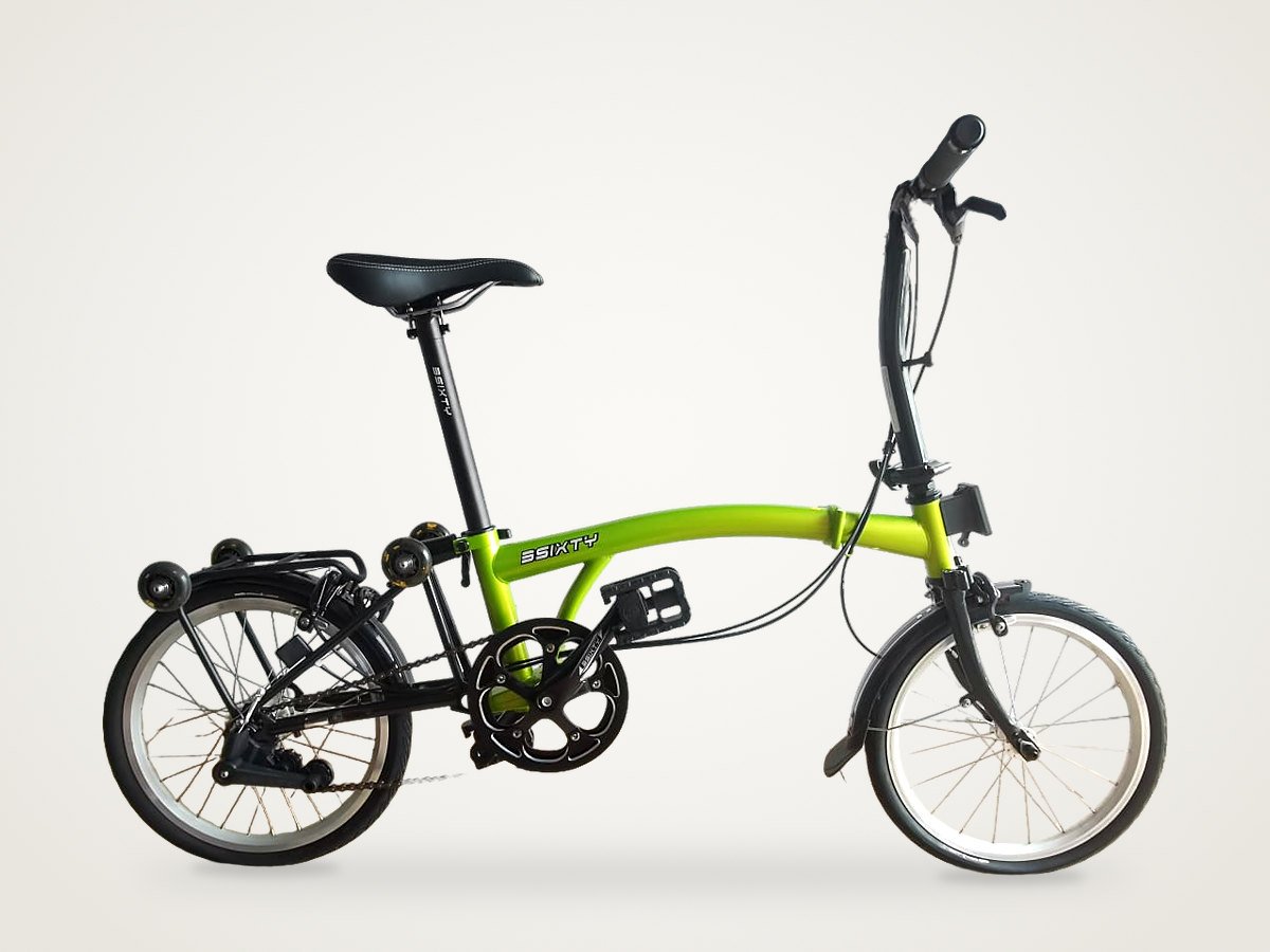 3Sixty folding bike in lime green, a lucky draw prize